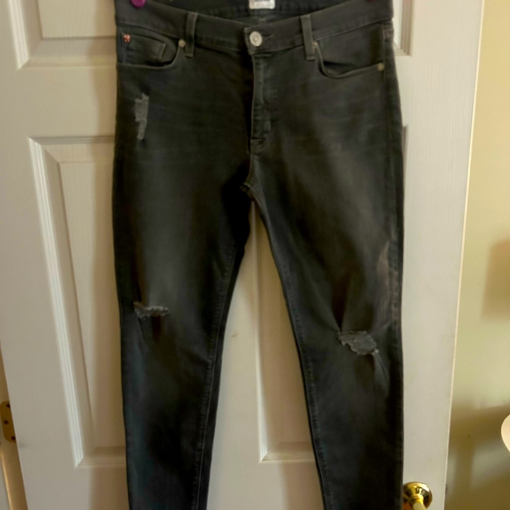 Women’s Hudson size 30 grey distressed skinny jeans.